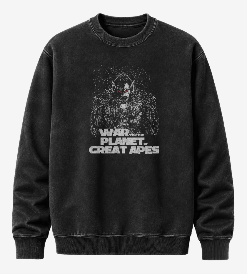 Poleron Polo Acid Wash Negro de War for the Planet of Great Apes