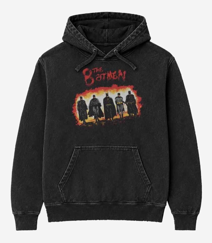 Poleron Canguro Acid Wash Negro de The Batmen