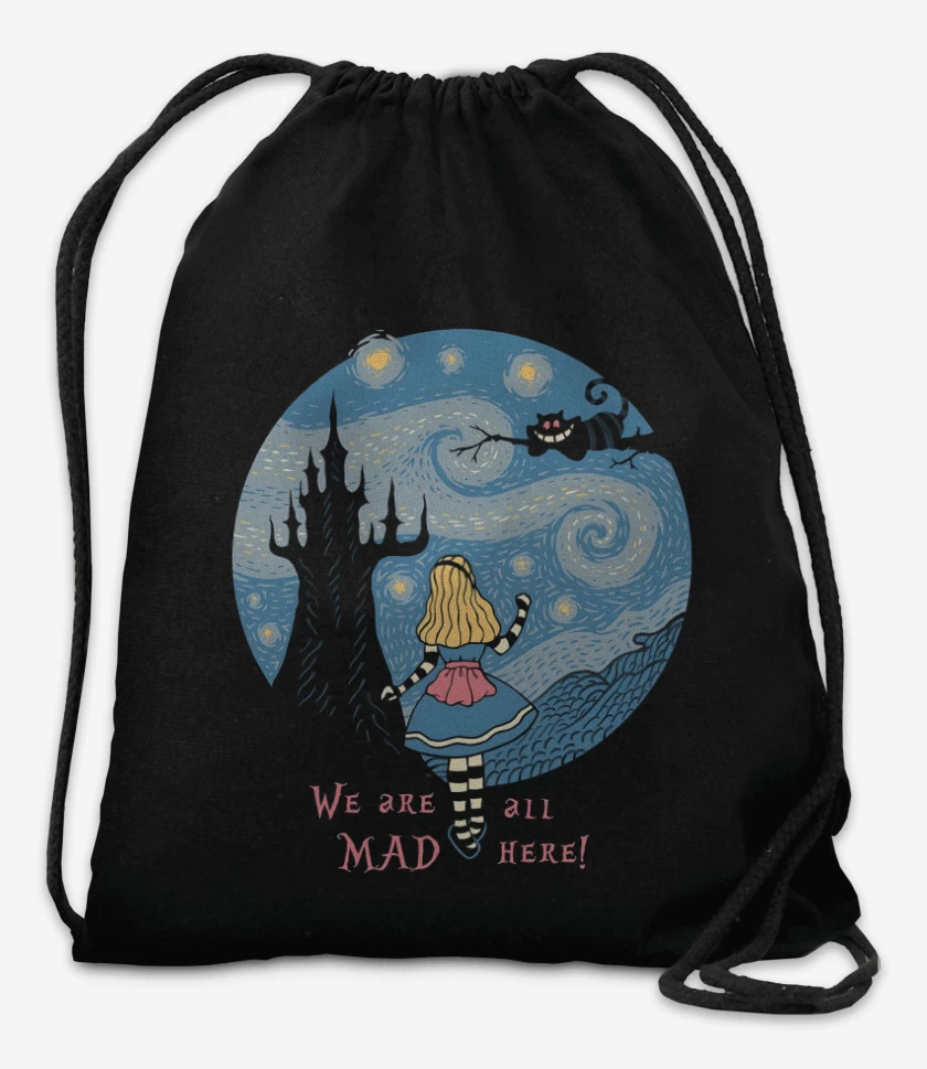 Mochila Negro de We Are All Mad Here!