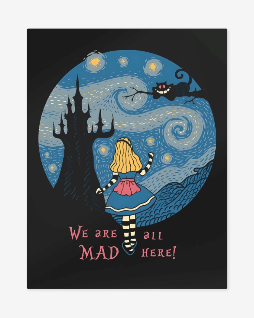 Print metalico Negro de We Are All Mad Here!