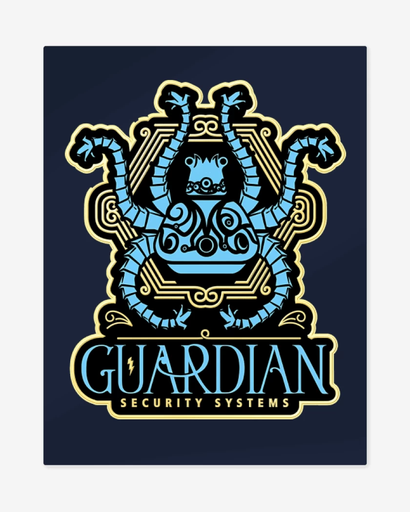 Print metalico Azul Marino de Guardian de Hyrule