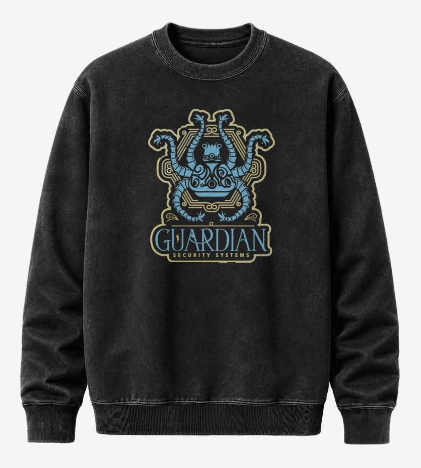 Poleron Polo Acid Wash Negro de Guardian de Hyrule