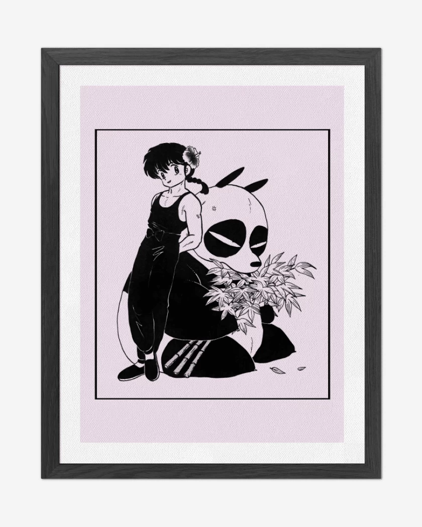 Cuadro decorativo Rosa Pastel de Genma Saotome & Ranma