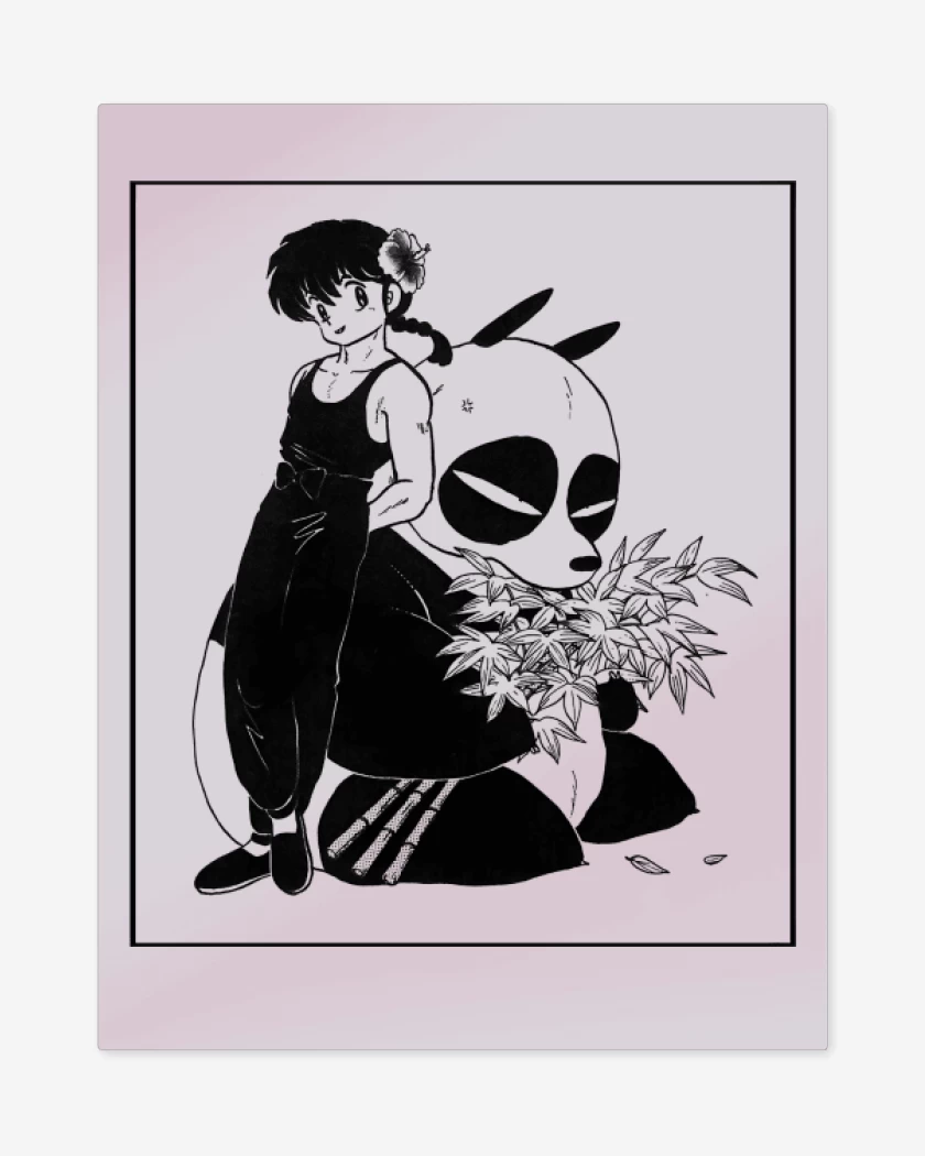Print metalico Rosa Pastel de Genma Saotome & Ranma