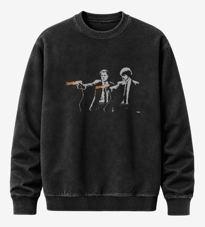 Poleron Polo Acid Wash Negro de Pixel Fiction