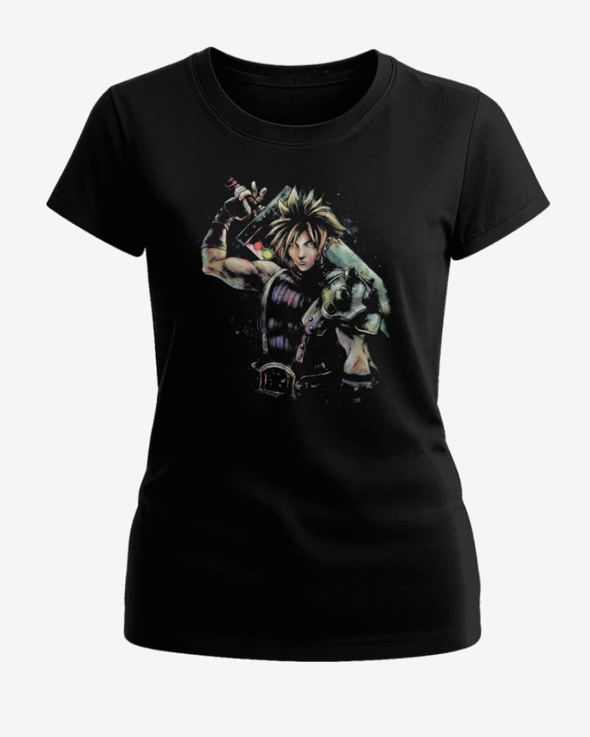 Polera de Mujer Negro de Cloud Strife