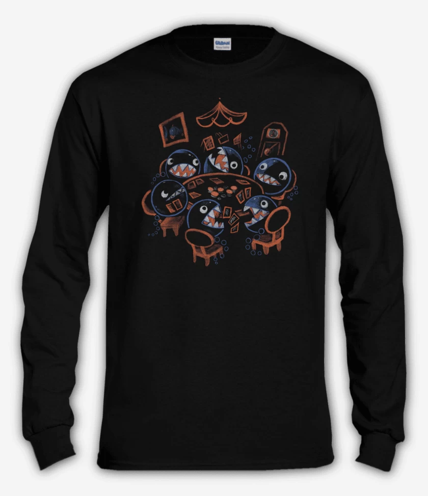 Polera manga larga Negro de Poker de Chomps