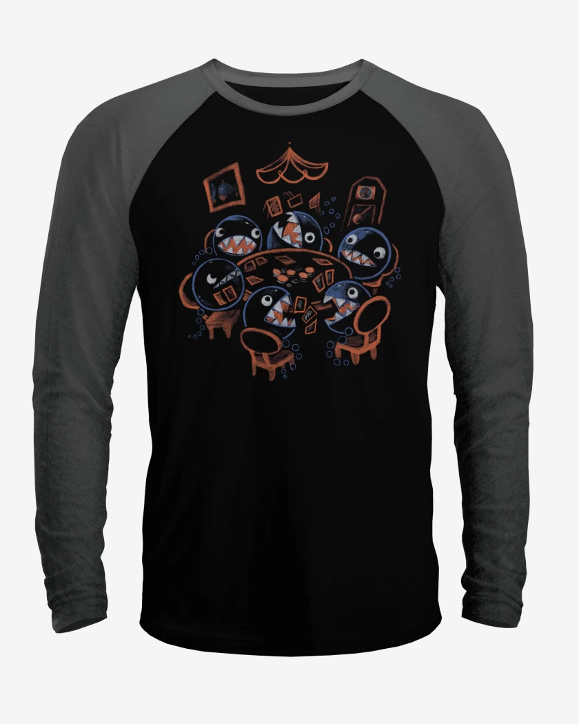 Polera Raglan Negro / Negro Heather de Poker de Chomps
