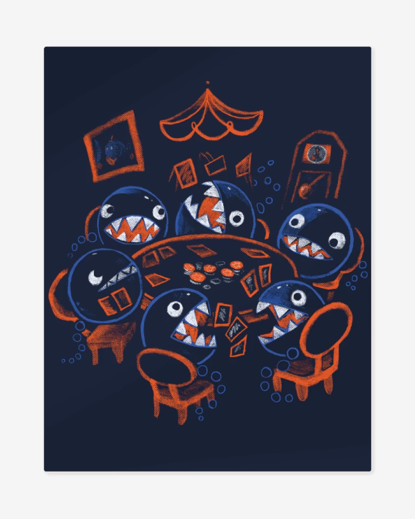 Print metalico Azul Marino de Poker de Chomps