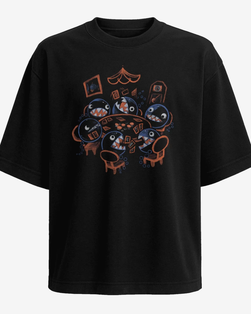 Polera Oversize Negro de Poker de Chomps