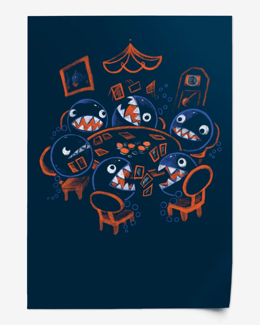 Print Azul Marino de Poker de Chomps