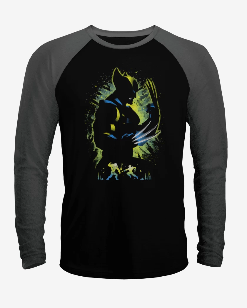 Polera Raglan Negro / Negro Heather de Wolverine