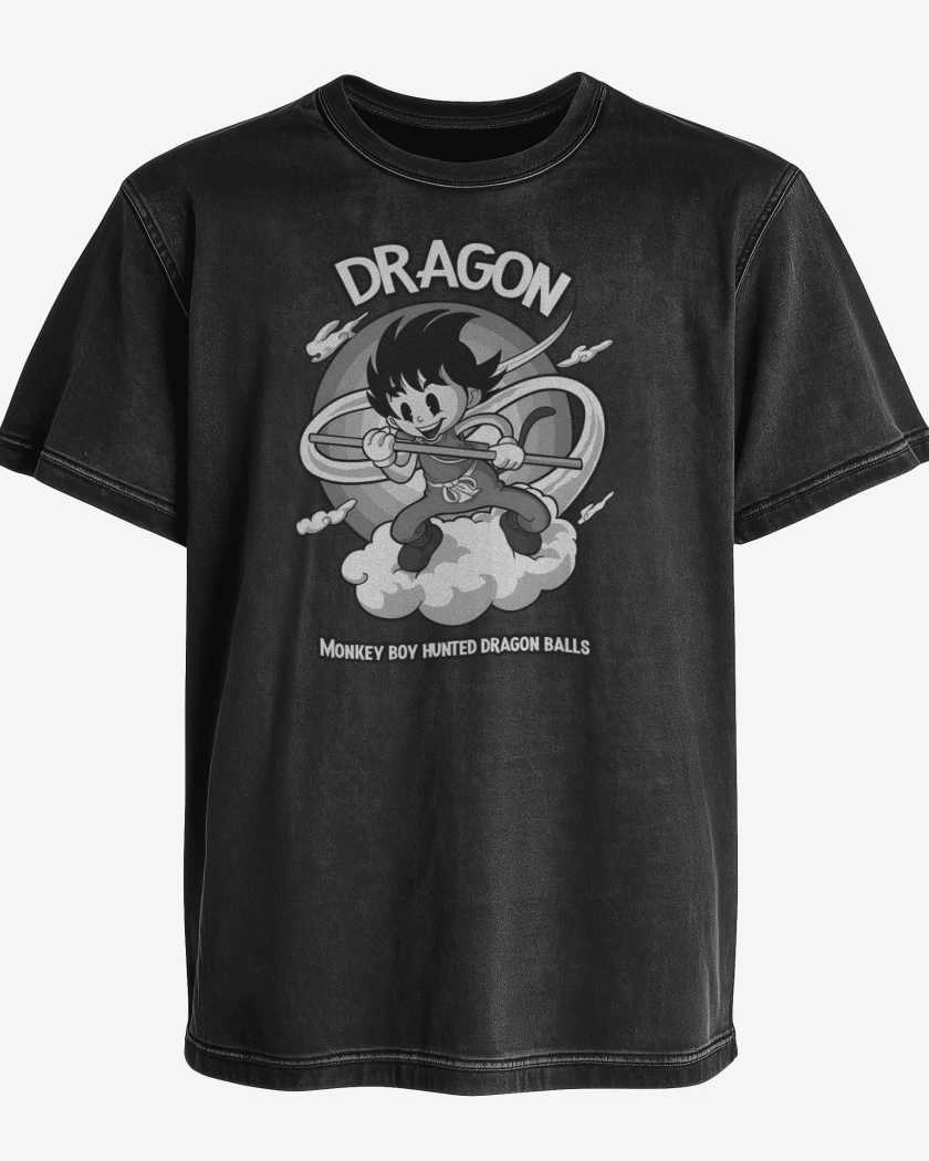 Polera desgastada Negro de Niño Mono