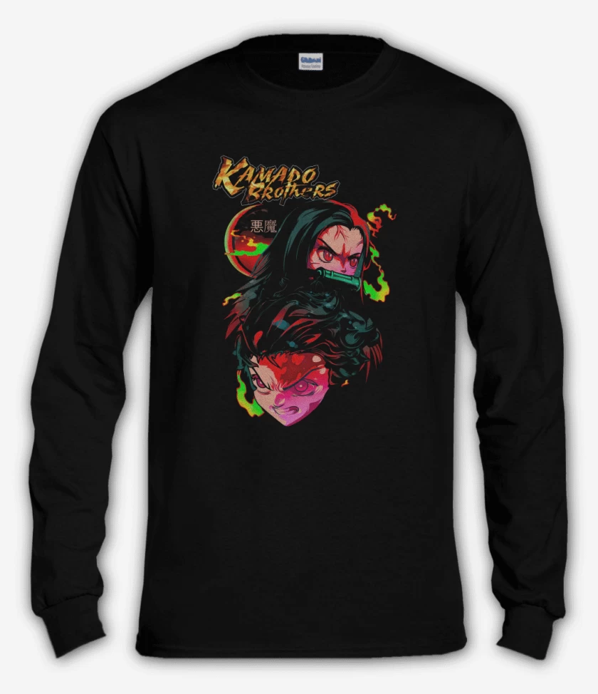 Polera manga larga Negro de Kamado brothers