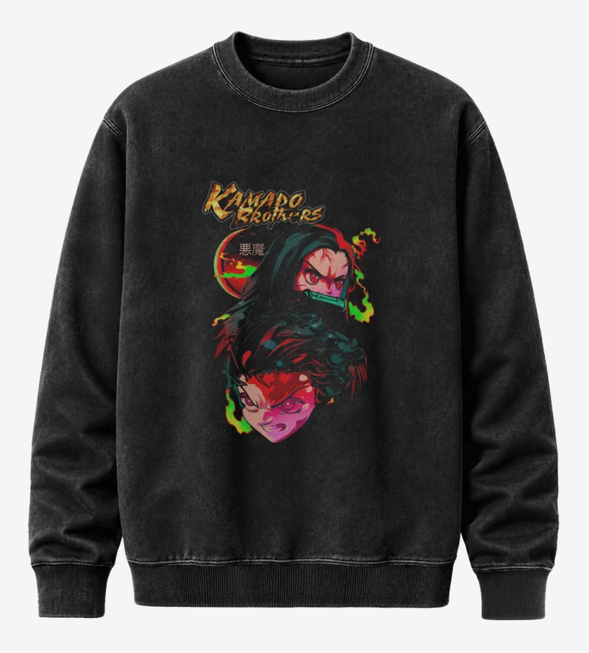 Poleron Polo Acid Wash Negro de Kamado brothers