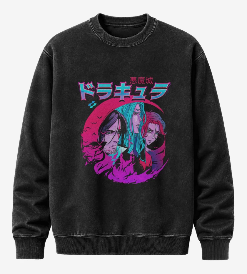 Poleron Polo Acid Wash Negro de Castlevania