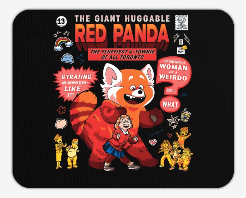 Mousepad Negro de Red Panda