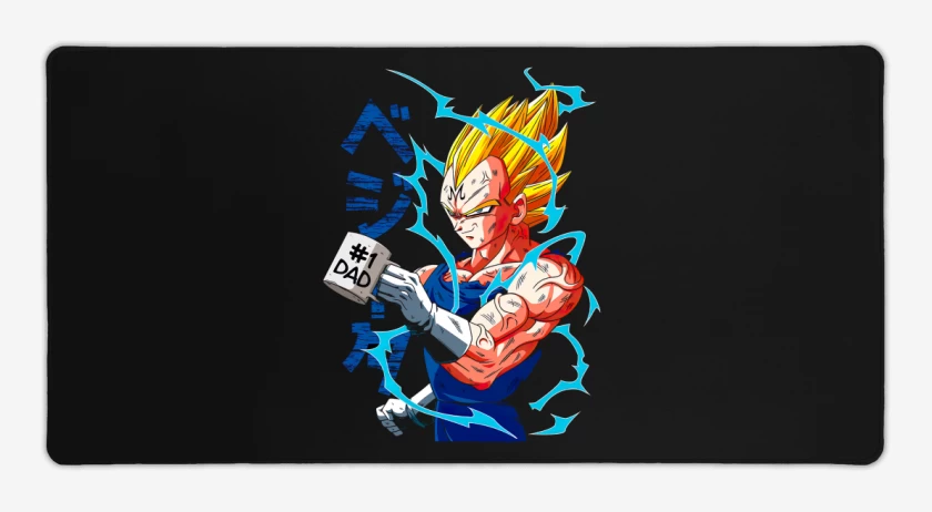 Mouse pad Gamer Negro de Vegeta Dad