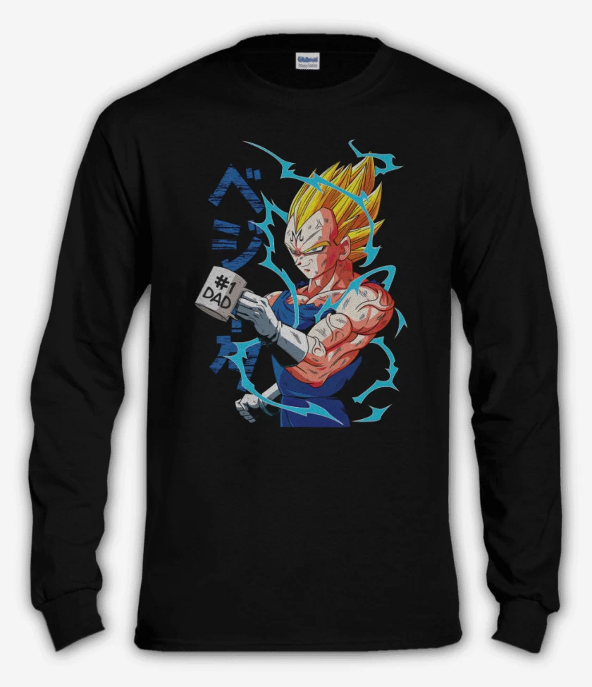 Polera manga larga Negro de Vegeta Dad
