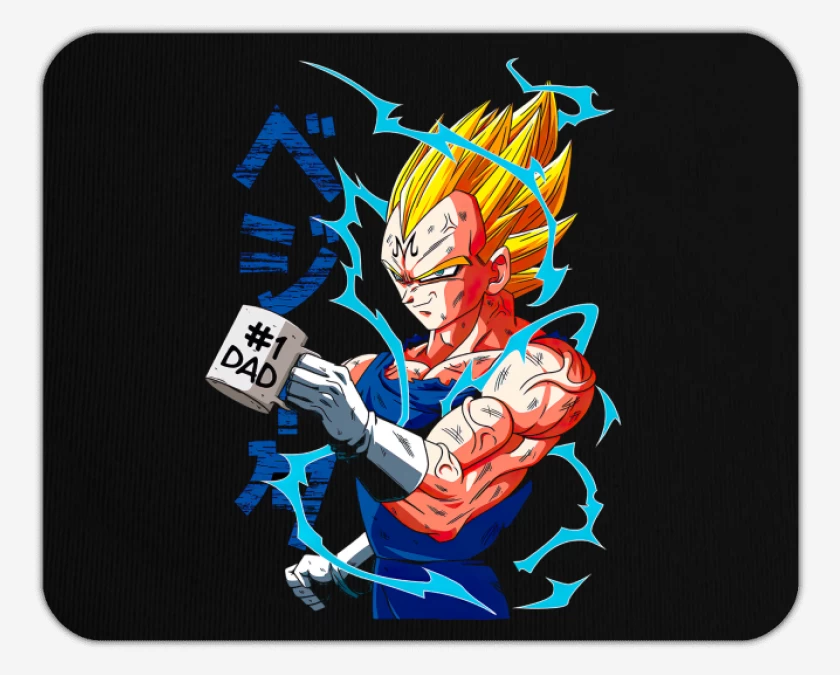 Mousepad Negro de Vegeta Dad