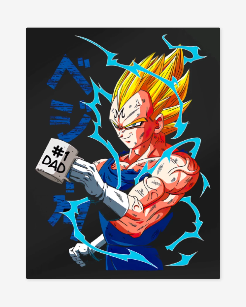 Print metalico Negro de Vegeta Dad