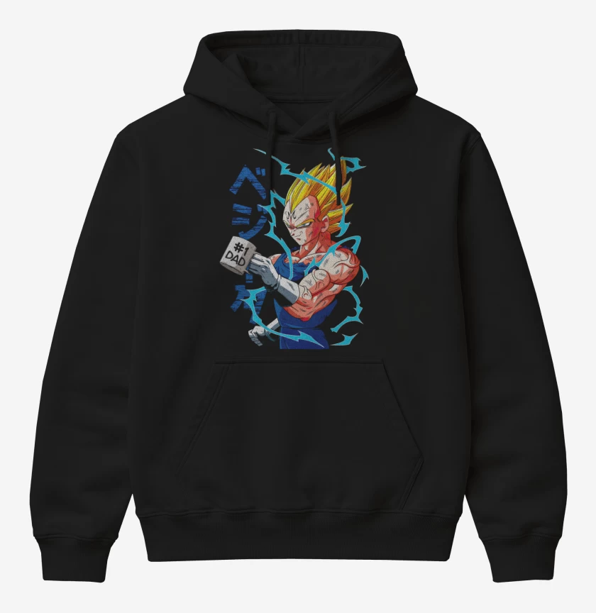 Poleron Canguro básico Negro de Vegeta Dad