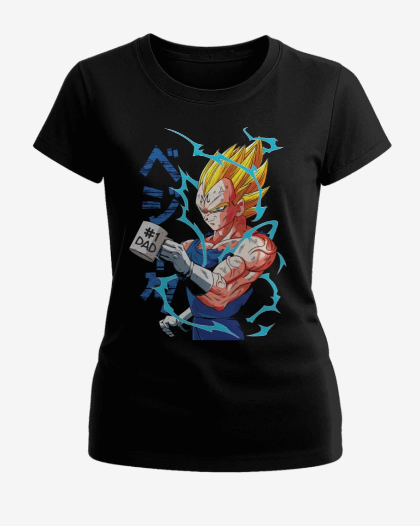 Polera de Mujer Negro de Vegeta Dad