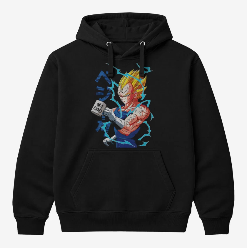 Polerón Canguro Negro de Vegeta Dad