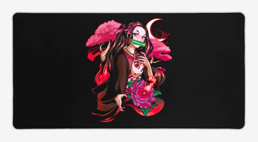Mouse pad Gamer Negro de Nezuko