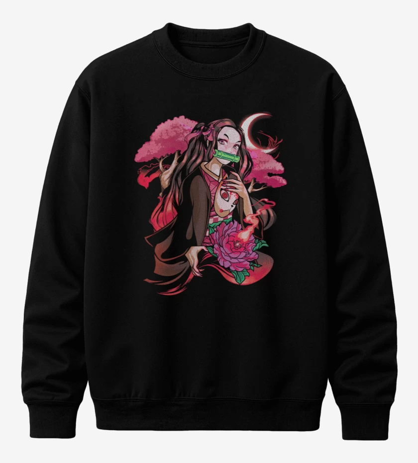 Poleron polo Negro de Nezuko