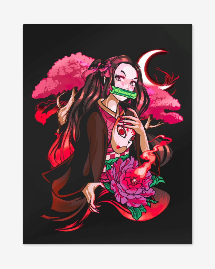 Print metalico Negro de Nezuko