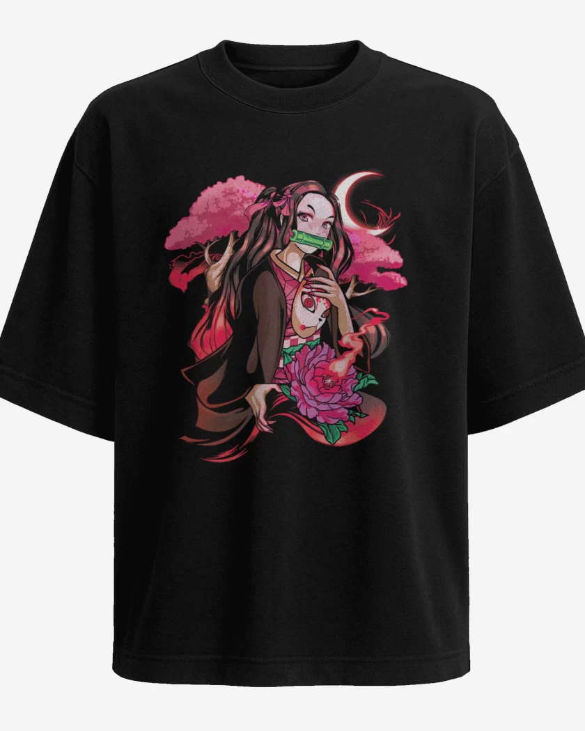 Polera Oversize Negro de Nezuko