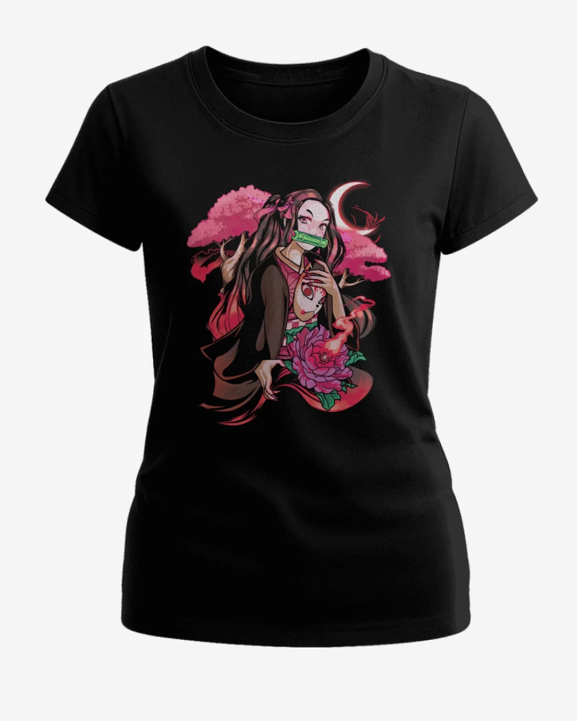 Polera de Mujer Negro de Nezuko