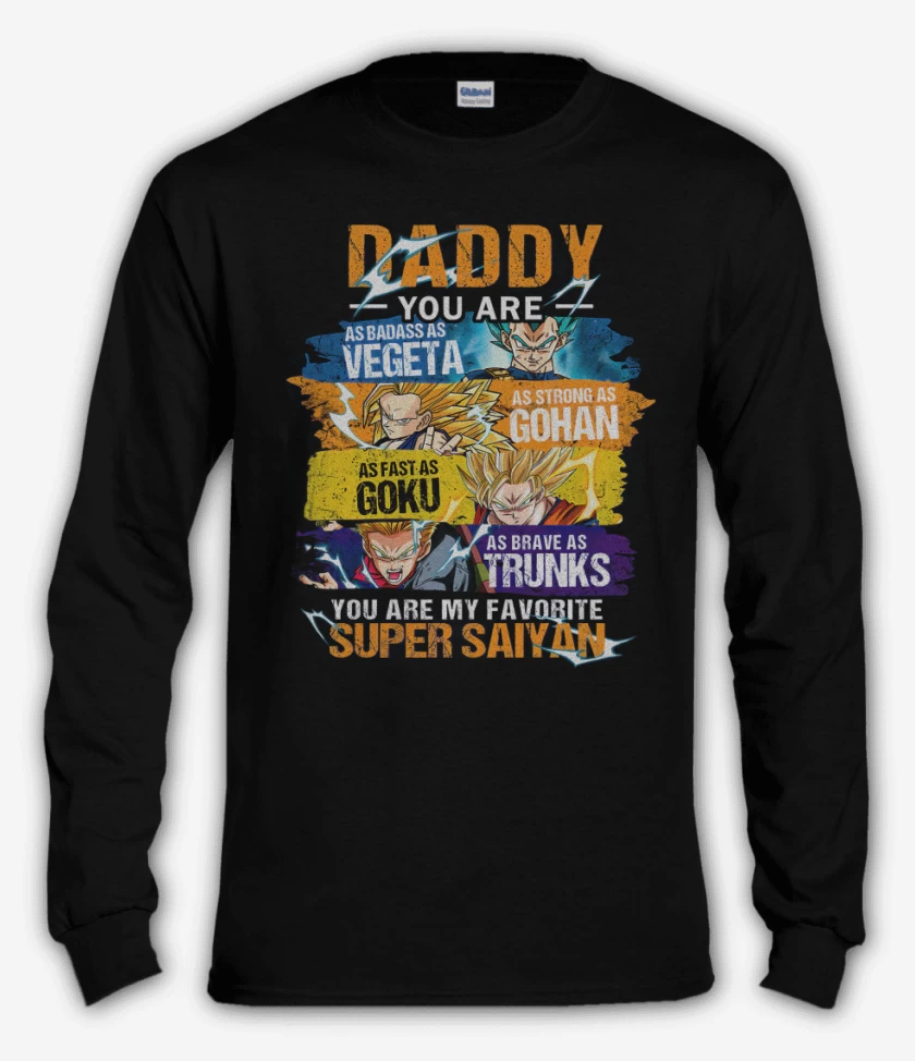 Polera manga larga Negro de Favorite super saiyan 
