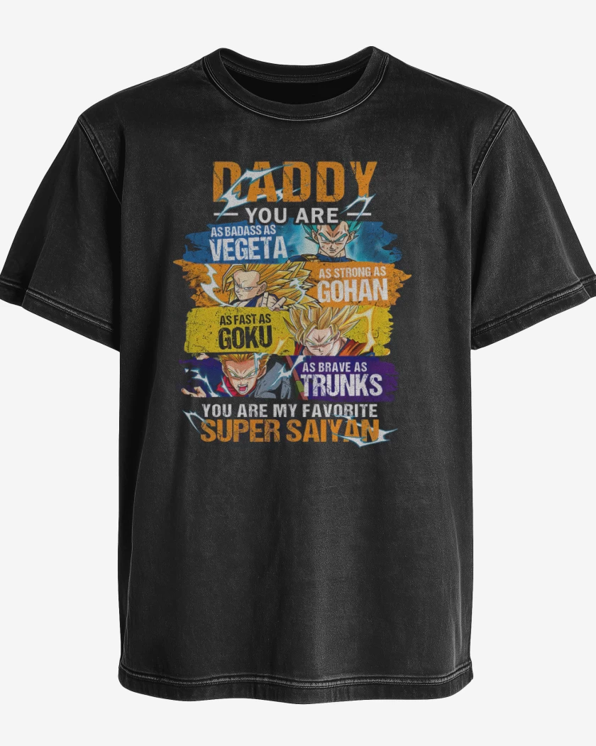 Polera desgastada Negro de Favorite super saiyan 