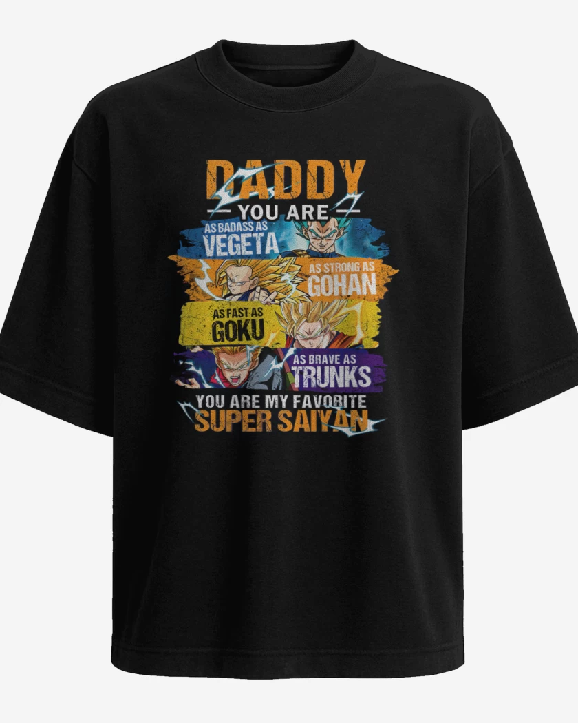Polera Oversize Negro de Favorite super saiyan 