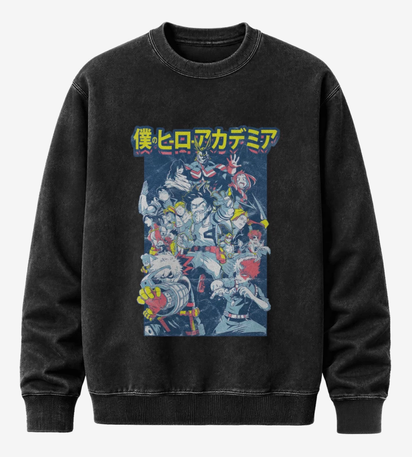 Poleron Polo Acid Wash Negro de Plus ultra