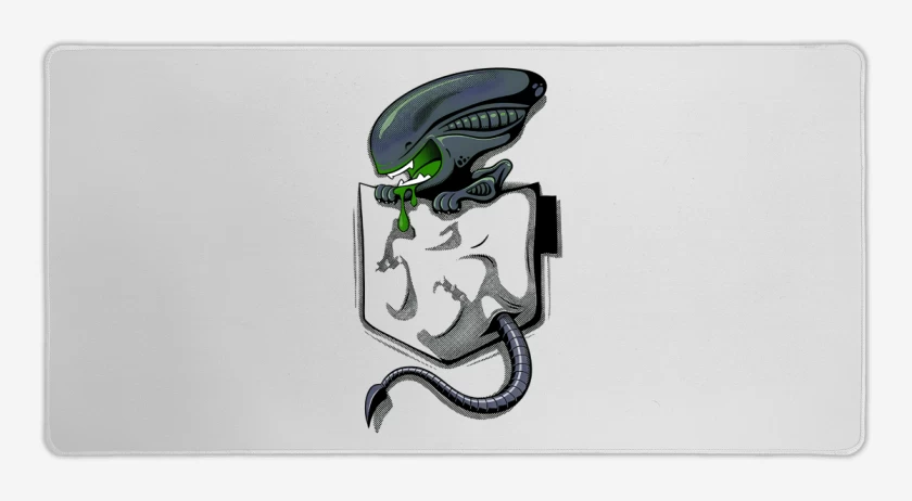 Mouse pad Gamer Blanco de Alien bolsillo
