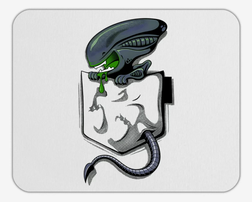 Mousepad Blanco de Alien bolsillo