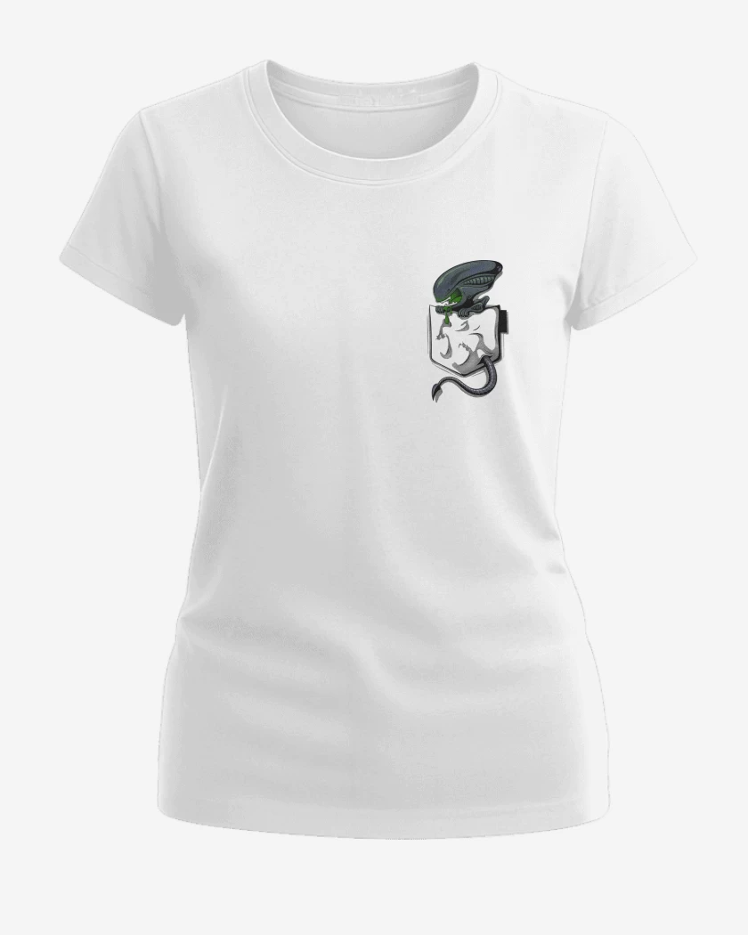 Polera de Mujer Blanco de Alien bolsillo