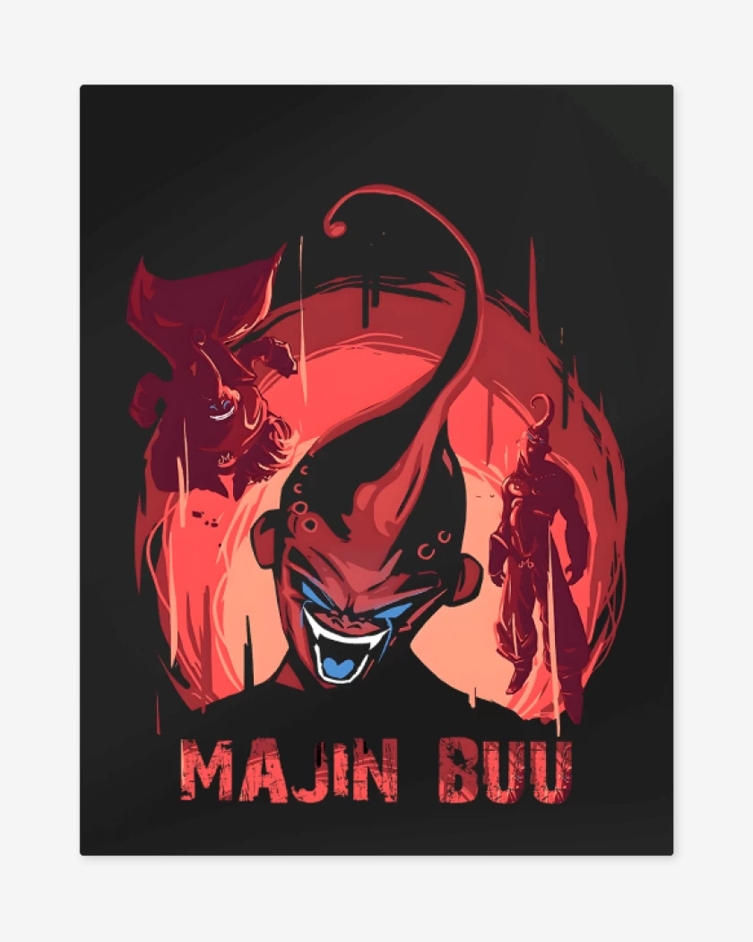 Print metalico Negro de Majin Buu