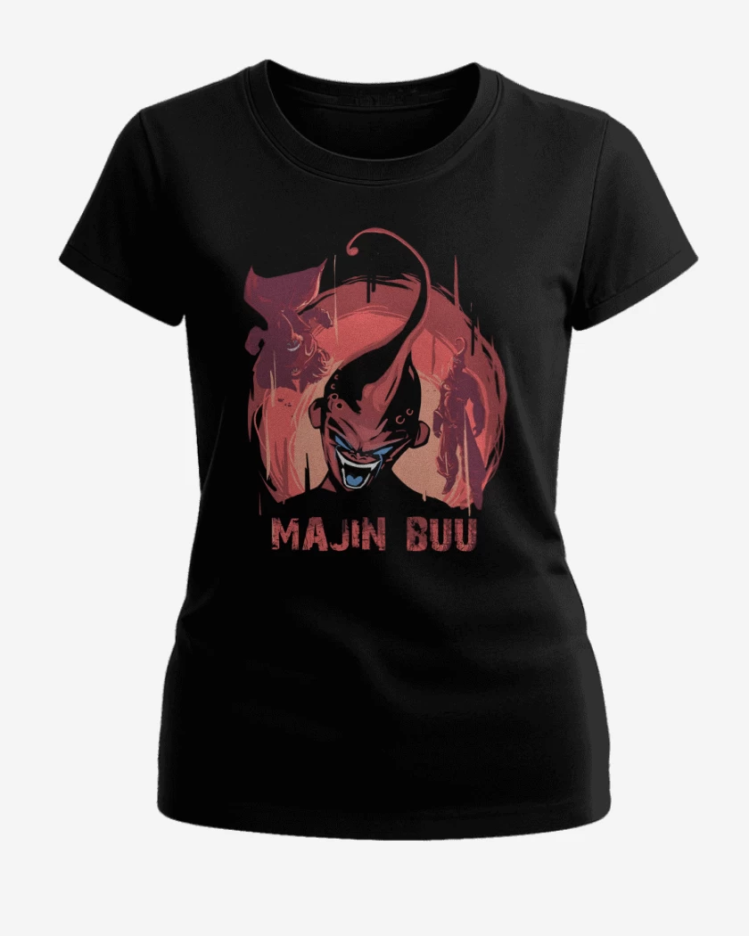 Polera de Mujer Negro de Majin Buu