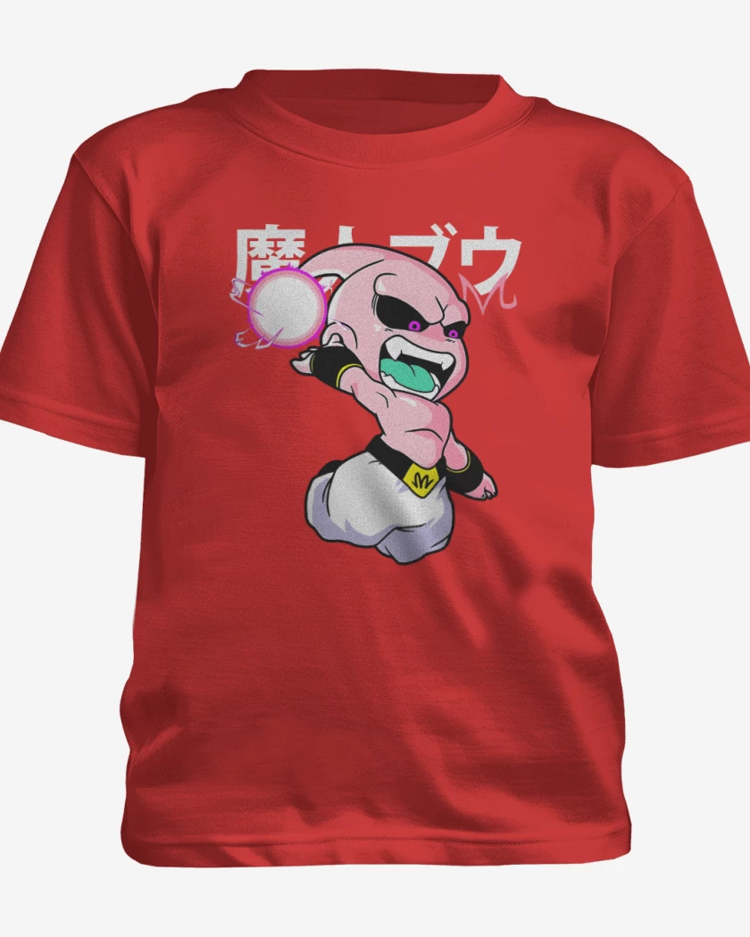 Polera de niño Rojo de Chibi majin buu