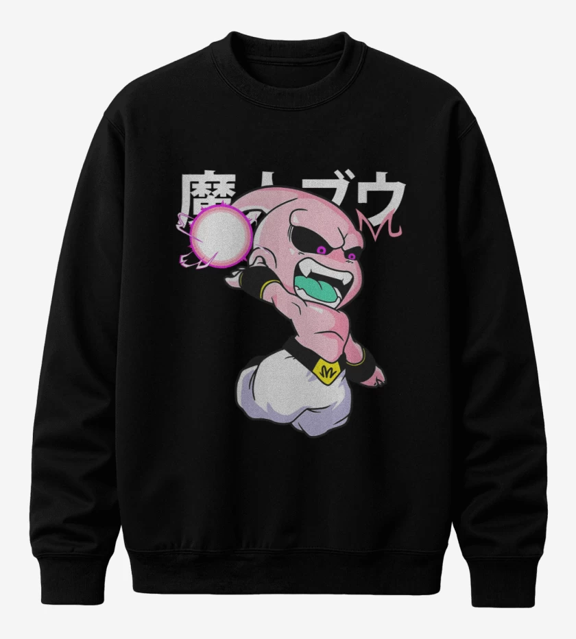 Poleron polo Negro de Chibi majin buu