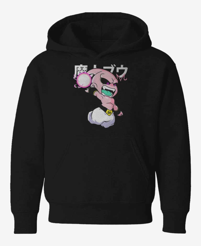 Poleron de niño Negro de Chibi majin buu