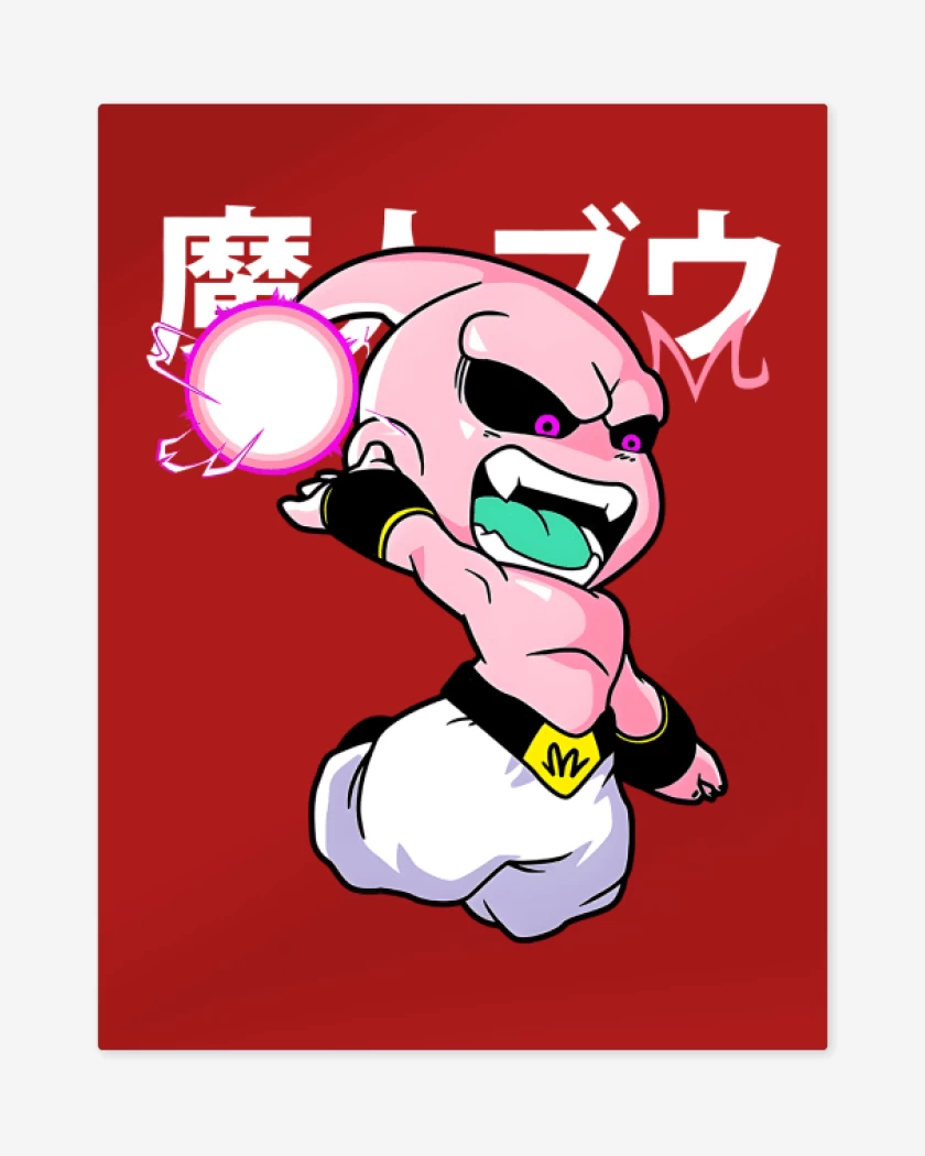 Print metalico Rojo de Chibi majin buu