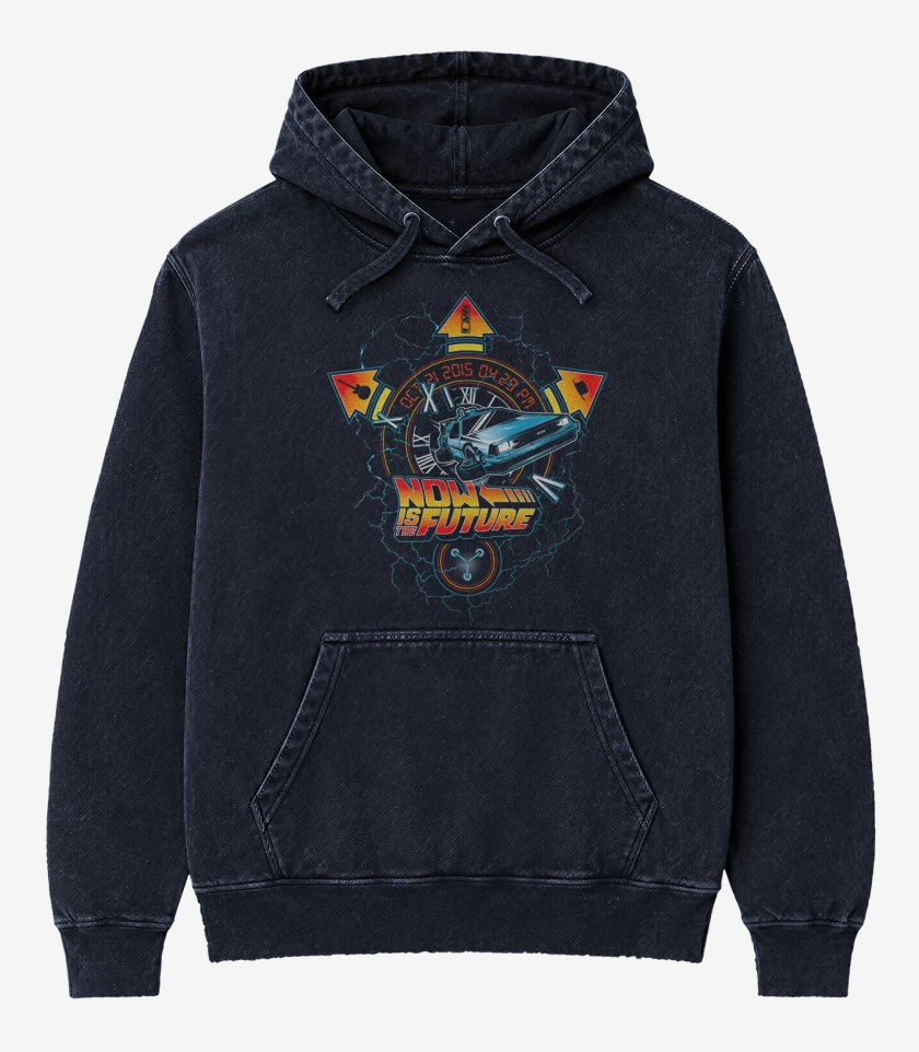 Poleron Canguro Acid Wash Azul Marino de Now is the future