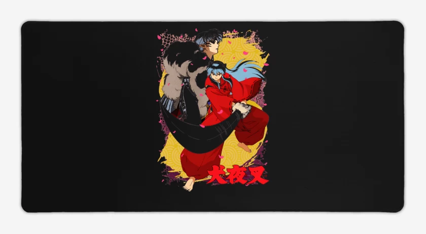 Mouse pad Gamer Negro de Inuyasha x Sesshomaru