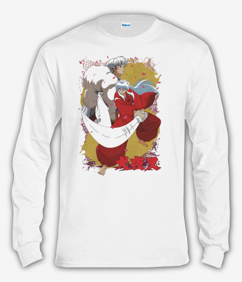 Polera manga larga Blanco de Inuyasha x Sesshomaru