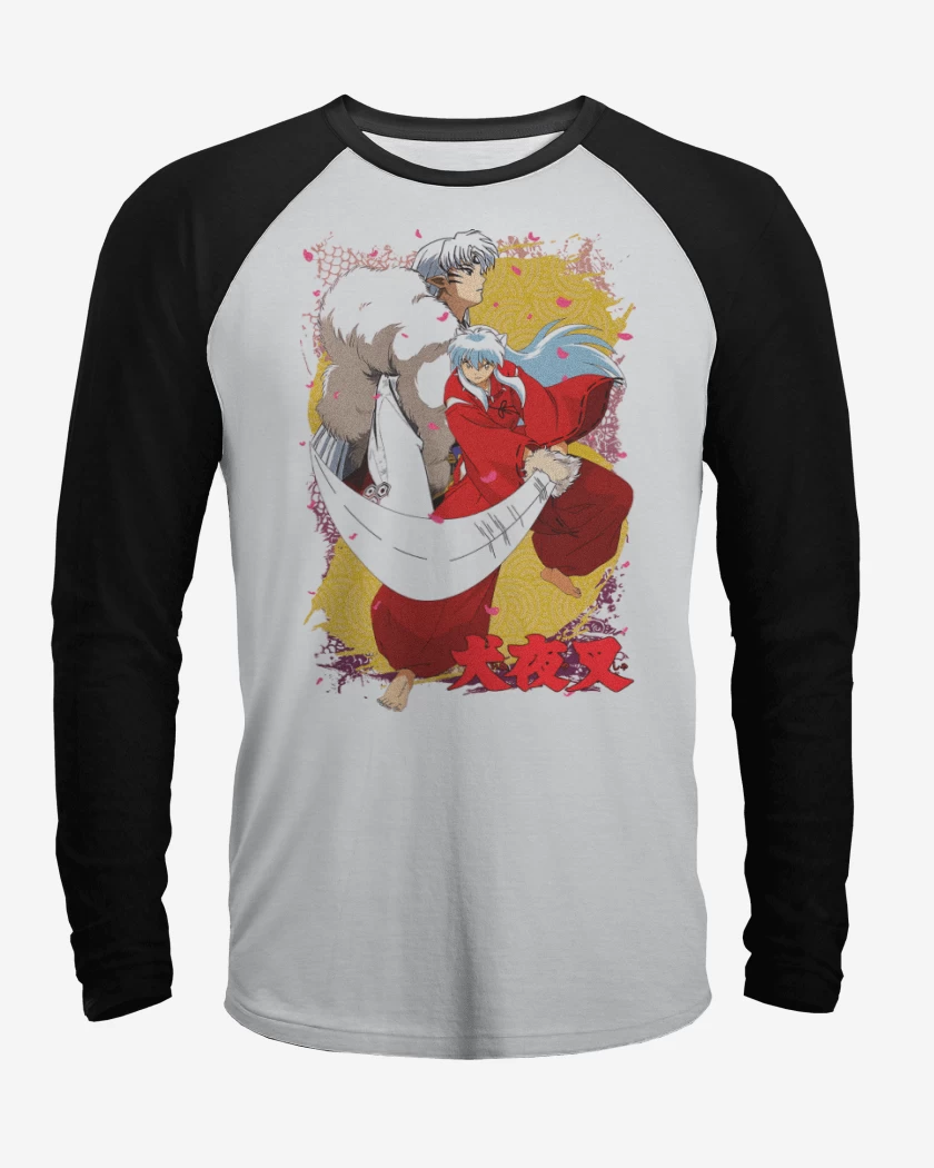 Polera Raglan Blanco / Negro de Inuyasha x Sesshomaru